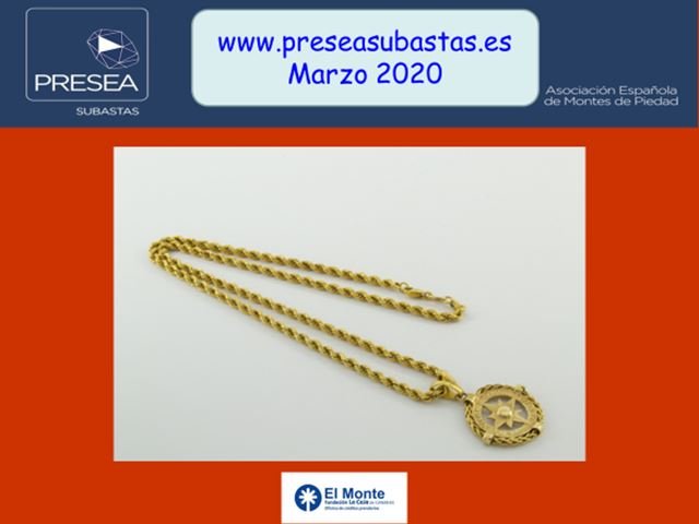 Subasta marzo 2020 - Lote colgante y cordón de oro - Monte de piedad Fundación la Caja de Canarias