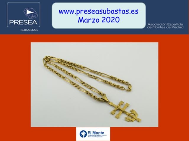 Subasta marzo 2020 - Lote colgante y cordón de oro - Monte de piedad Fundación la Caja de Canarias