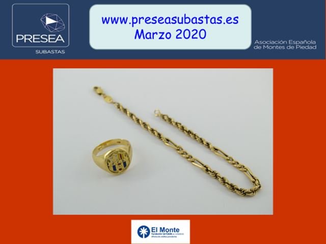Subasta marzo 2020 - Anillo sello y pulsera de oro - Monte de piedad Fundación la Caja de Canarias