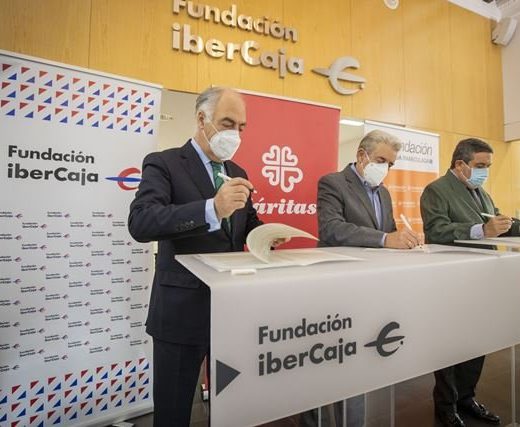 Convenio Sumando Empleo. Fundación Ibercaja, Fundación CAI y Cáritas Aragón-La Rioja 2020