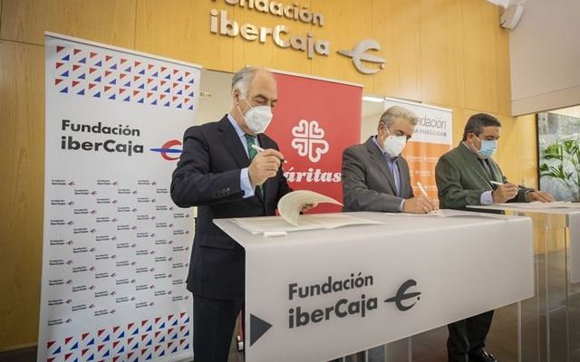 Convenio Sumando Empleo. Fundación Ibercaja, Fundación CAI y Cáritas Aragón-La Rioja 2020