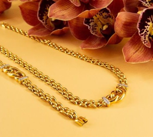 El Monte La Caja de Canarias - Subasta enero 2022 collar y pulsera oro amarillo