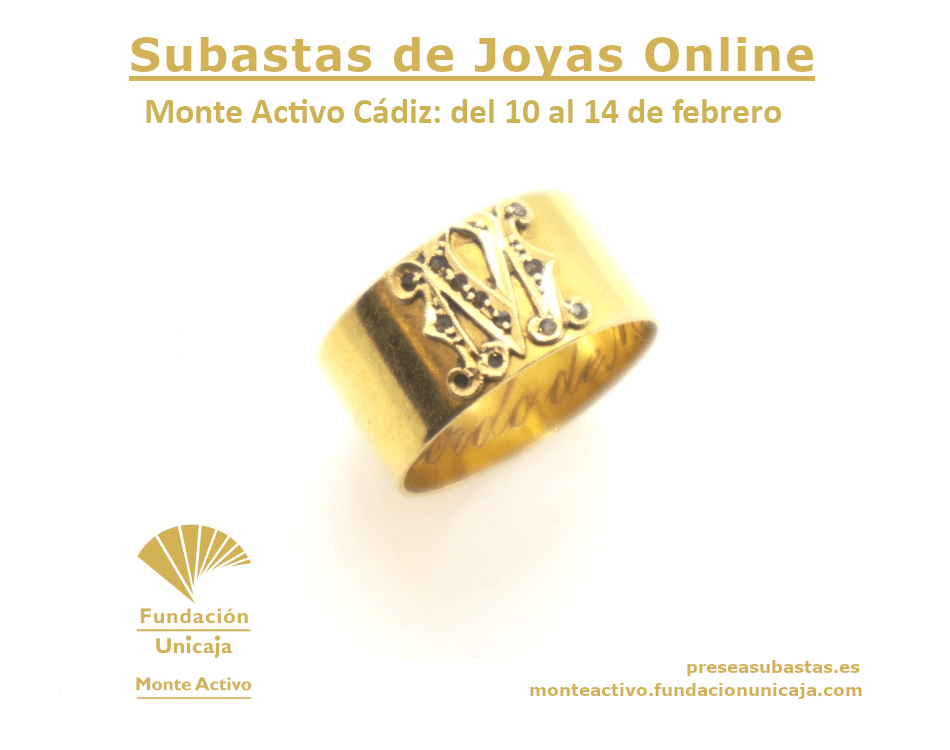 Anuncio subasta online de joyas - Febrero 2022 - Monte Activo Almería - Cartel
