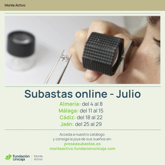 Monte Activo - Subastas online de joyas julio 2024 - Calendario