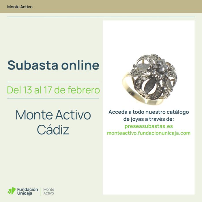 Monte Activo - Subastas online de joyas febrero 2025 - Cádiz