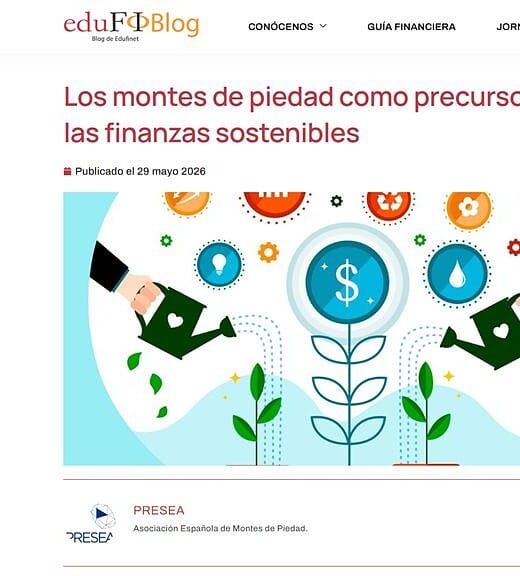 Colaboración con Proyecto Edufinet: "Los Montes de Piedad como precursores de las finanzas sostenibles".