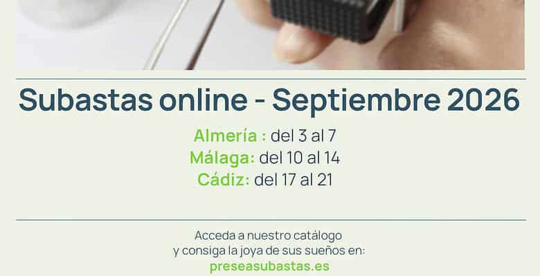 Monte Activo - Subastas septiembre 2026 - Calendario