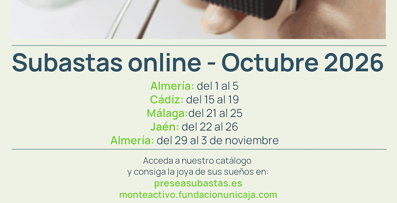 Monte Activo - Subastas octubre 2026 - Calendario